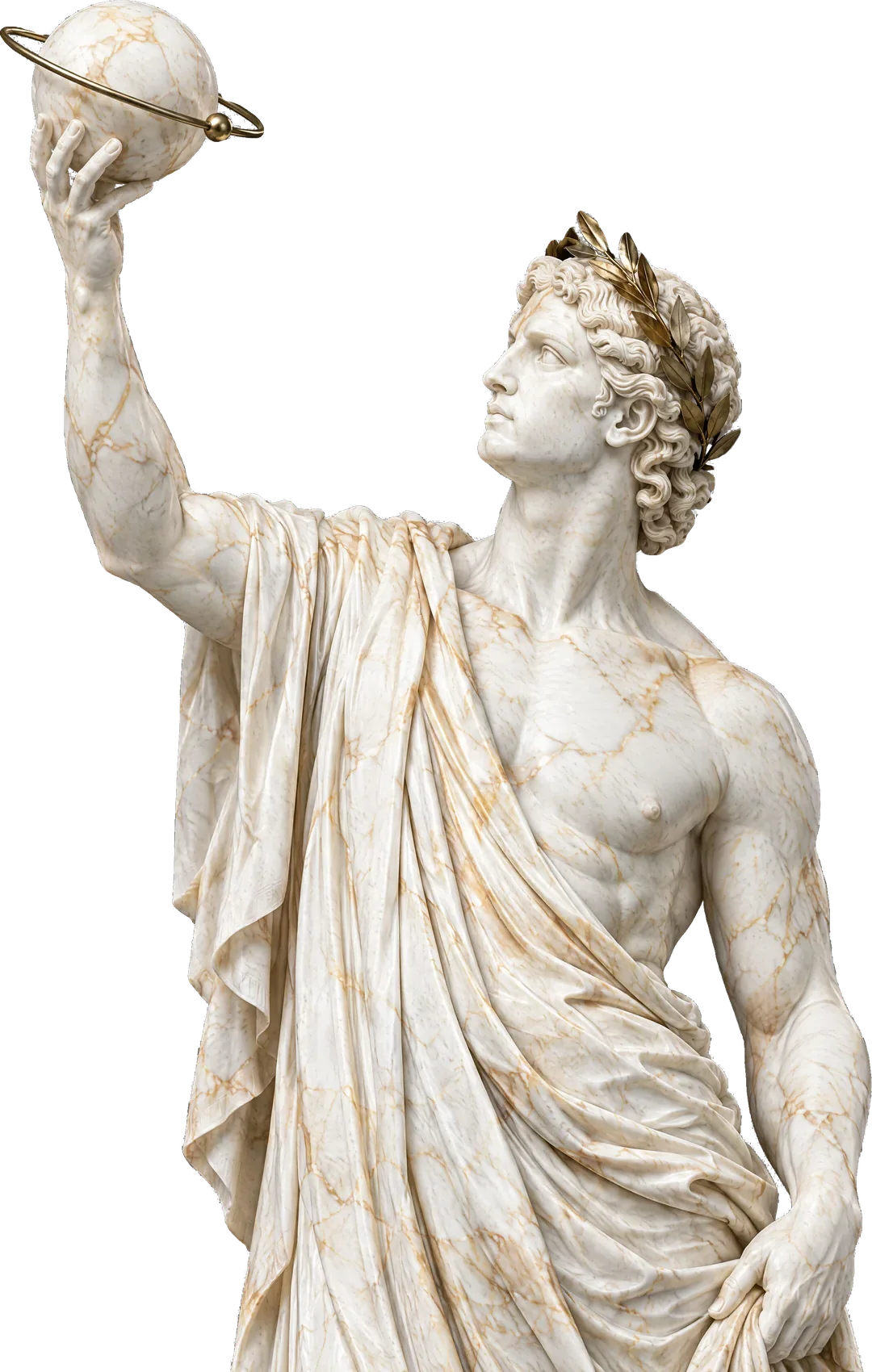 Marble Apollo raising the Orbio orb